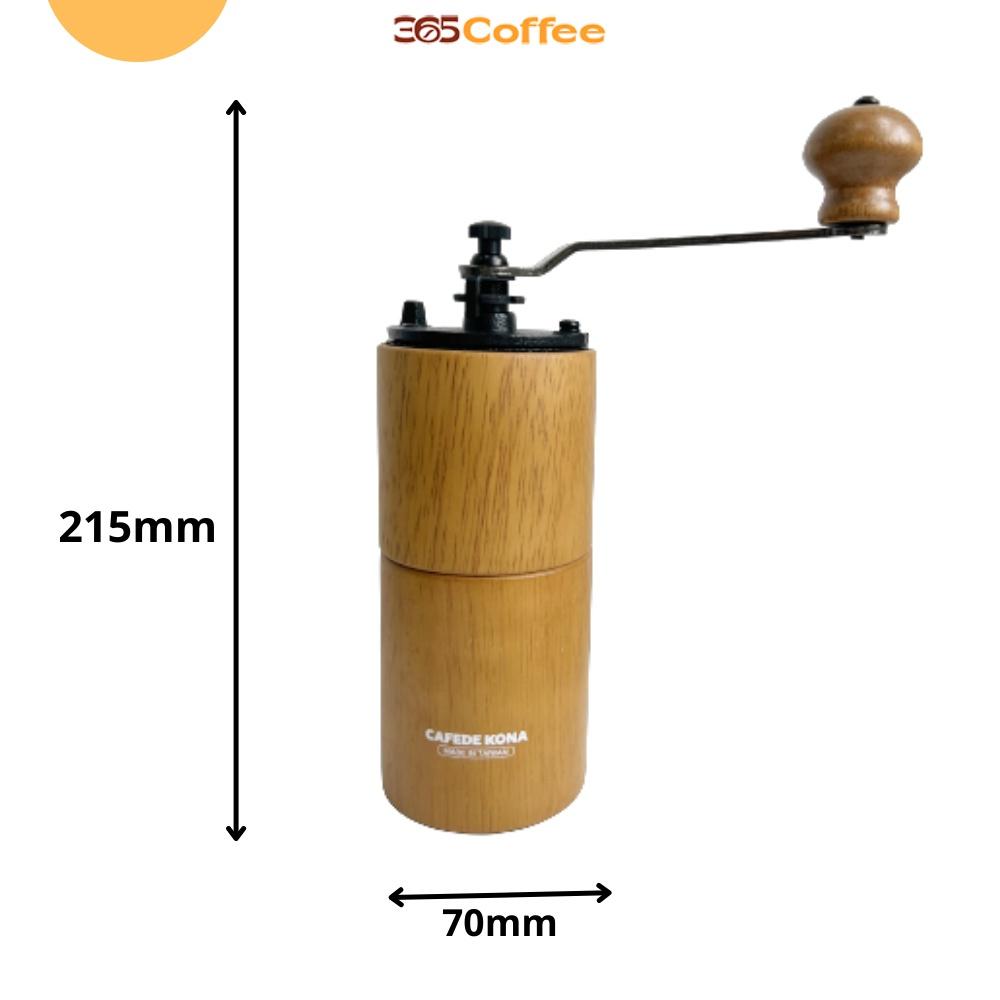 Cối xay cà phê thân gỗ lưỡi thép Cafede Kona – chính hãng