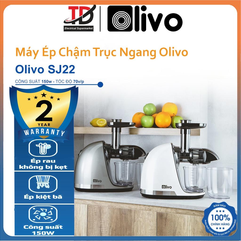 Máy Ép Chậm Olivo SJ22 Trục Ngang, Ép Kiệt Bã Trái Cây Rau Củ, Độ Ồn Thấp, Hàng Chính Hãng