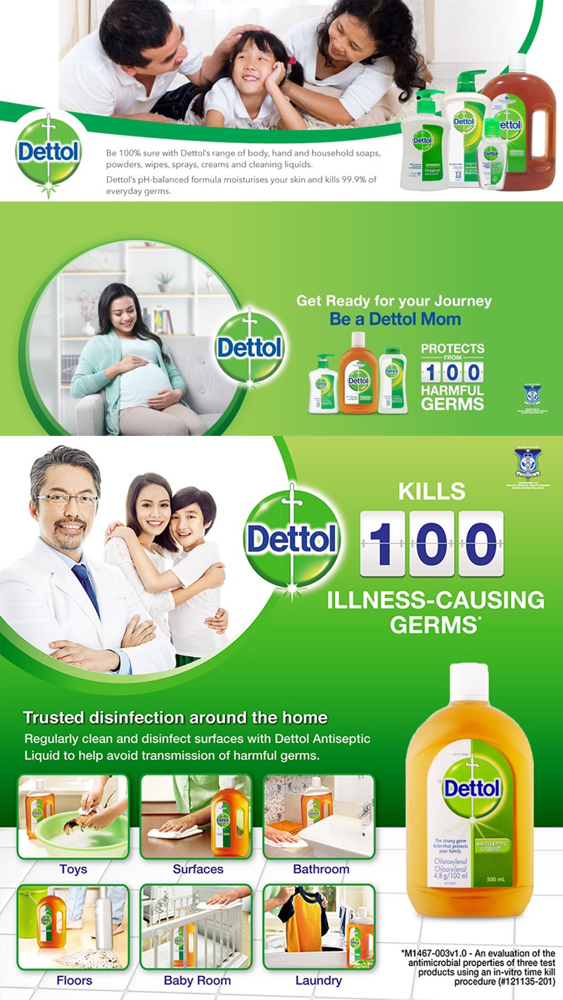 Dung dịch diệt khẩn &amp; Virus đậm đặc Dettol Antiseptic Liquid 550ml