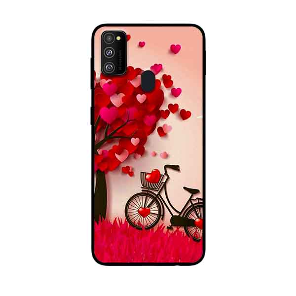 Ốp Lưng in cho Samsung Galaxy M30s Mẫu Nền Trái Tim 2 - Hàng Chính Hãng