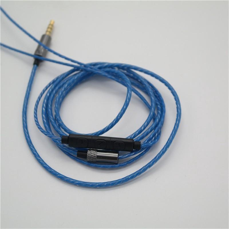 Dây cáp tai nghe sửa chữa nâng cấp thủ công có ba nút ổ cắm 3.5mm