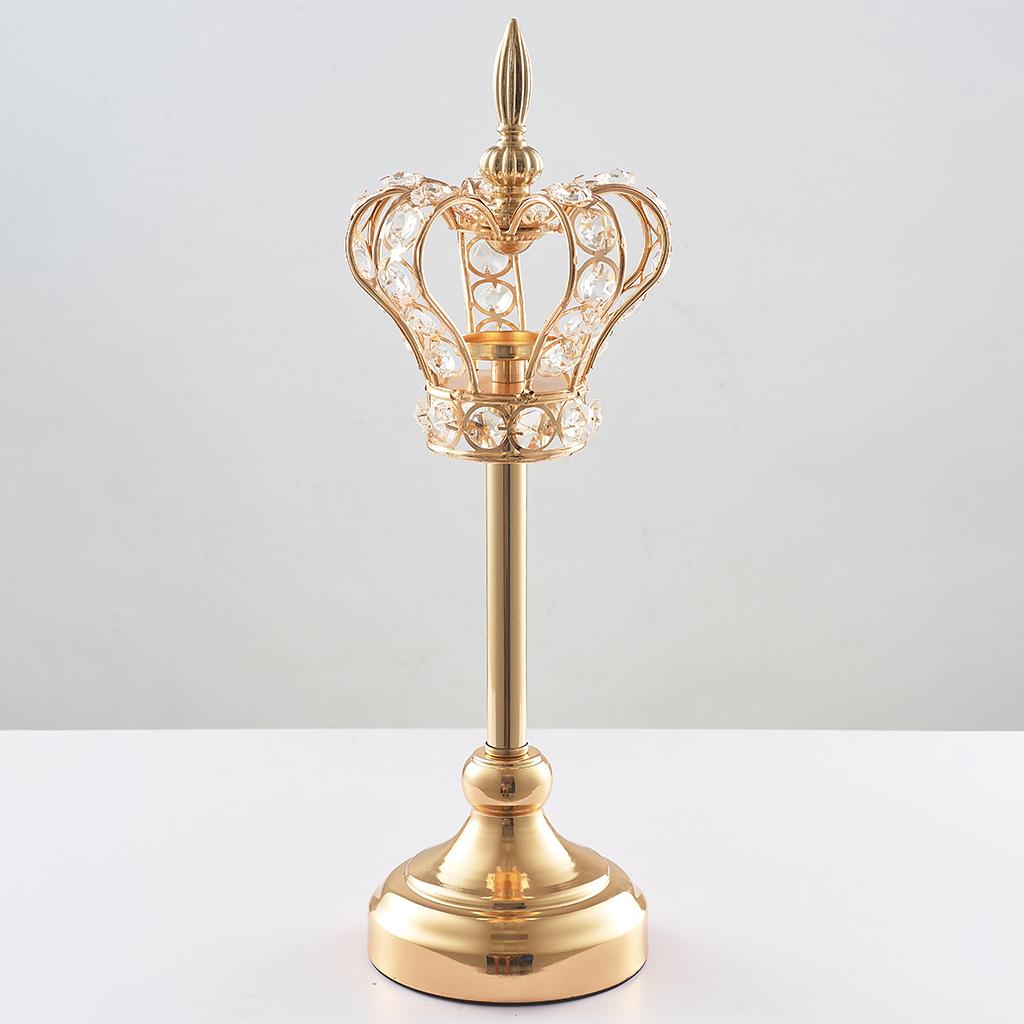 2xGold  Candlestick Ornament Tea Light Holder Photo Prop Desktop Decor