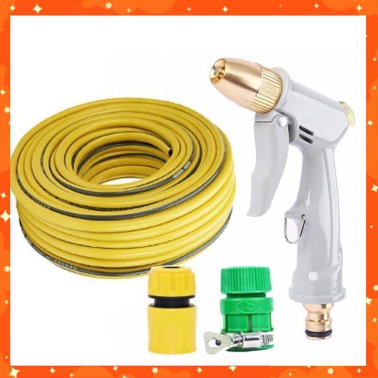 Bộ dây vòi xịt nước rửa xe, tưới cây tăng áp 3 lần, loại 7-10m 206846