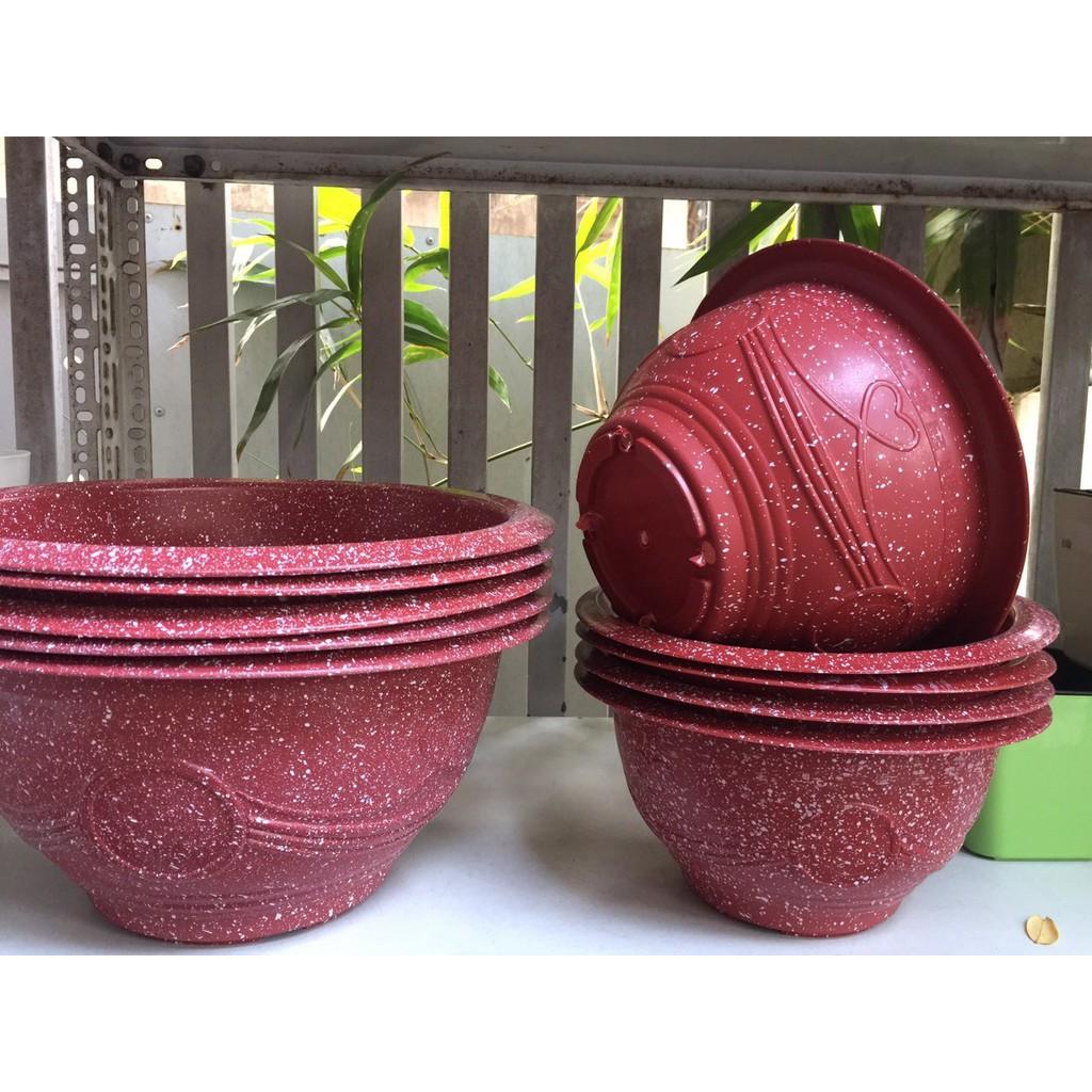 Chậu Nhựa Giả Đá - Chậu Trồng Sen - Siêu Dày