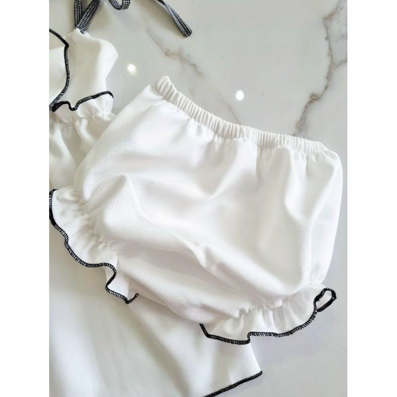Combo set 2 dây trắng kèm vòng nơ iu lắm ạ