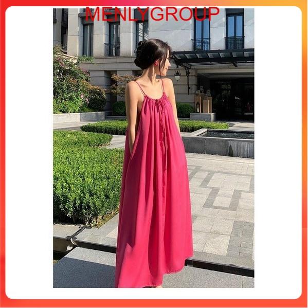 ĐẦM MAXI HỒNG 2 DÂY