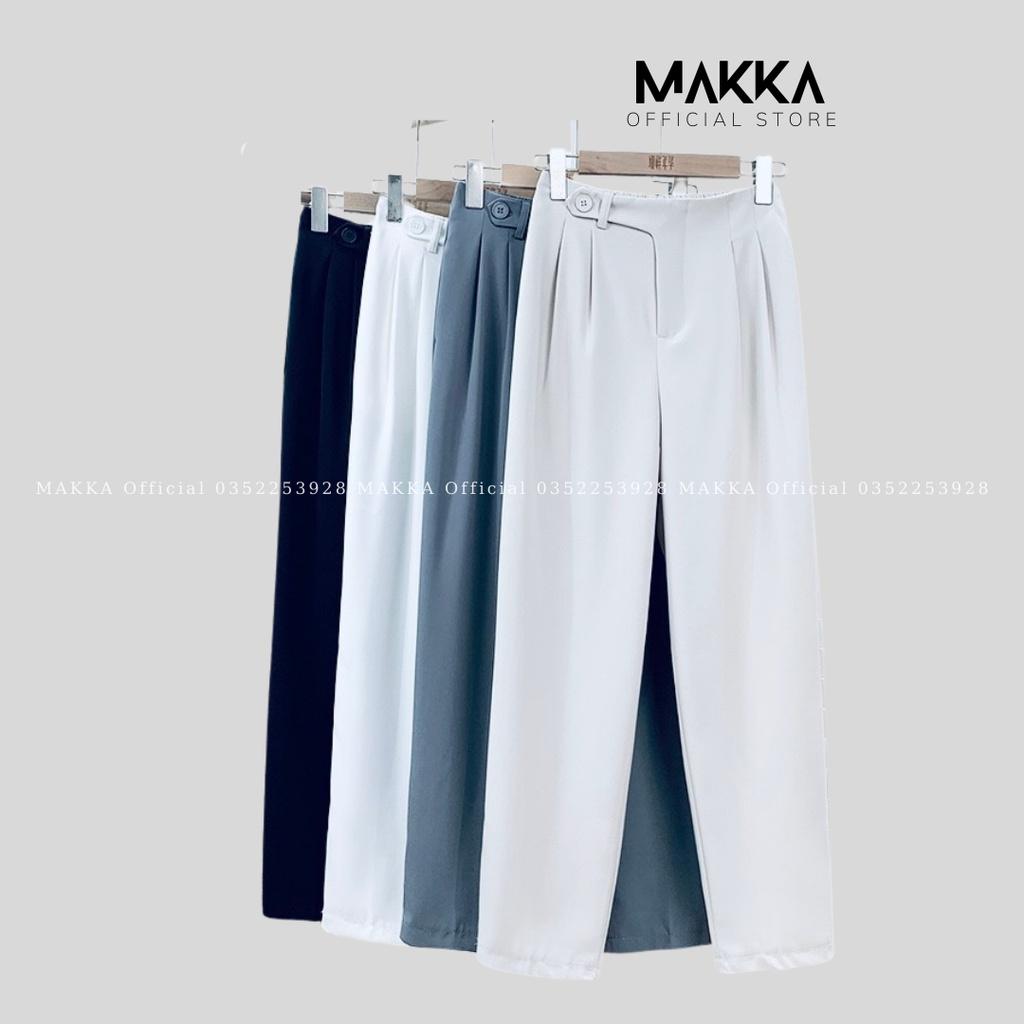Quần baggy 1 khuy lệch chun sau đi làm đi chơi 4 màu đen trắng xanh kem BAGGY1