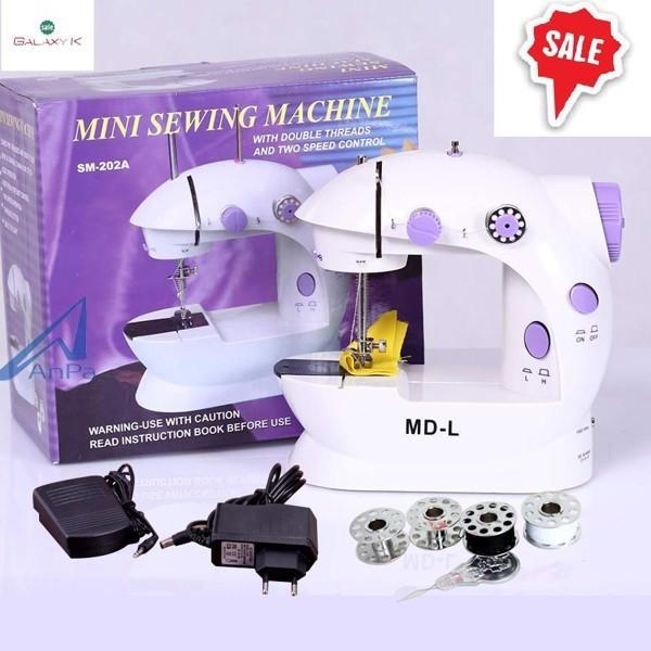 Máy may mini máy khâu mini có đèn led may thêu vá tại gia đình rất tiện dụng.