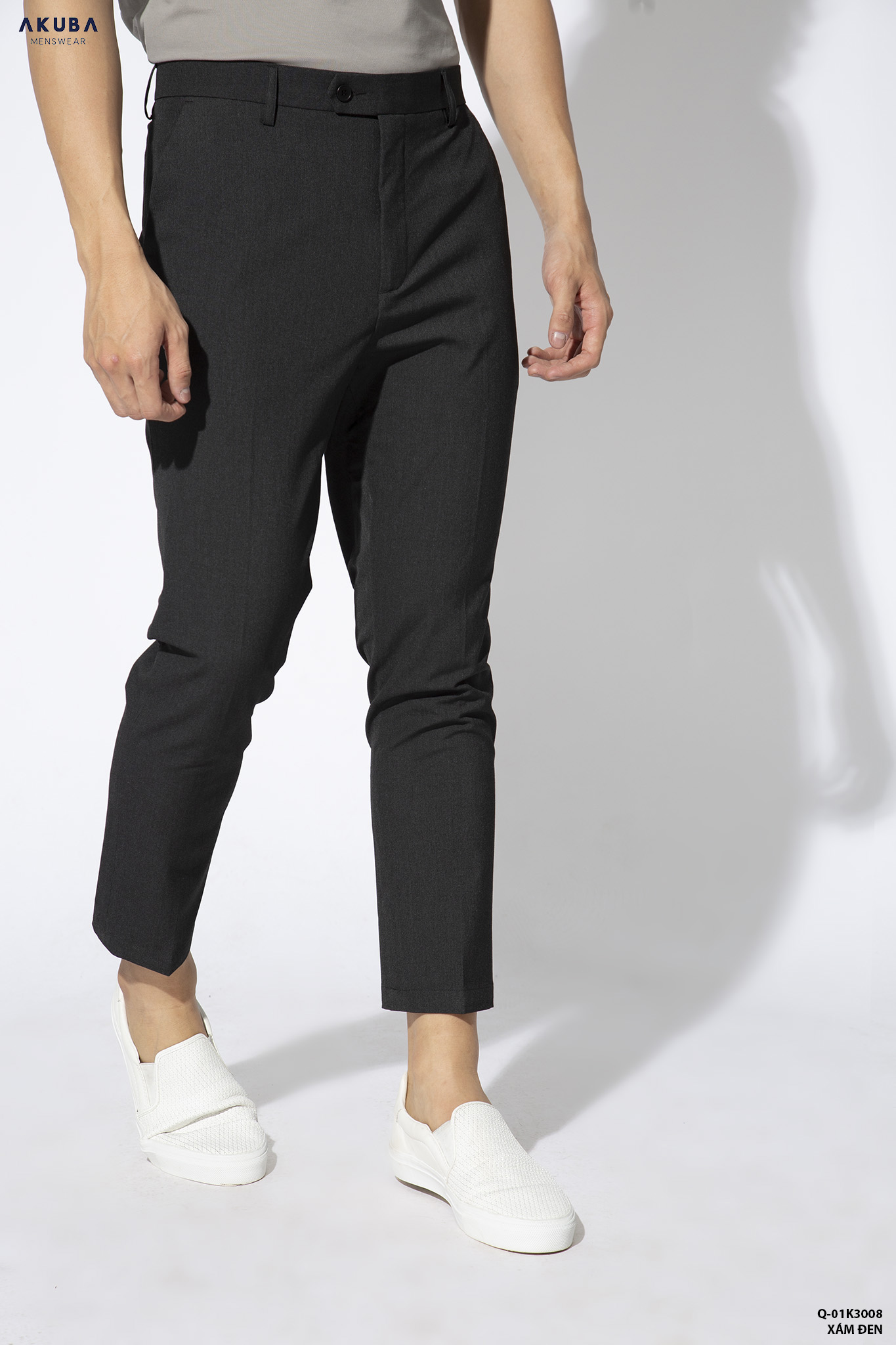 Quần tây nam đi học ống đứng tôn dáng AKUBA form slimfit chống nhăn, co giãn, mềm mại, bền màu 01K3008