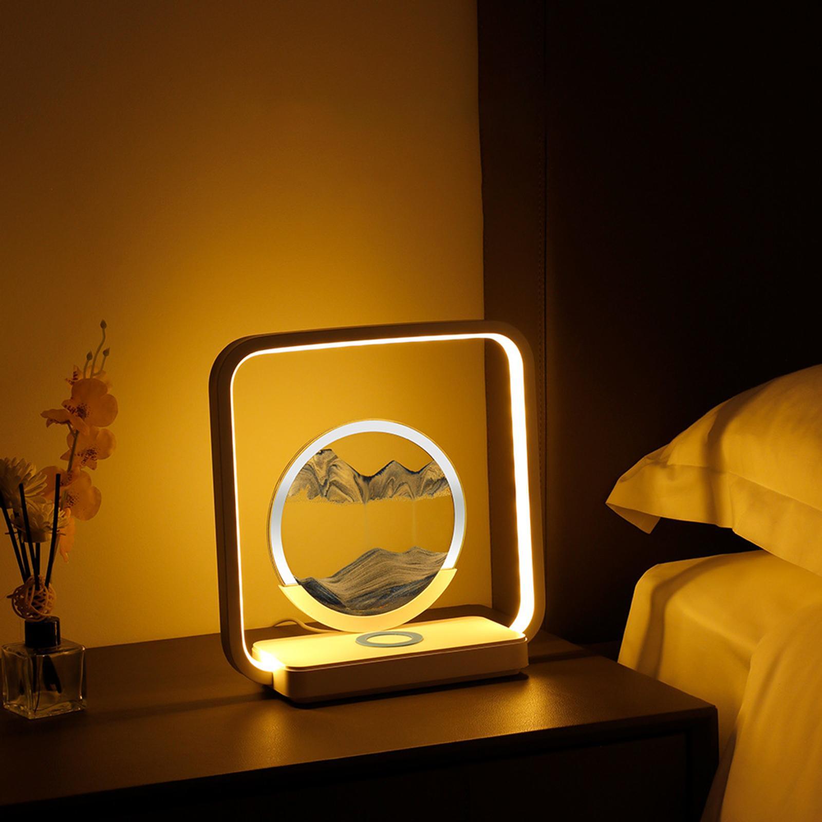 Moving Sand Night Light Decorative USB Landscape Artwork Table Lamp Ornament