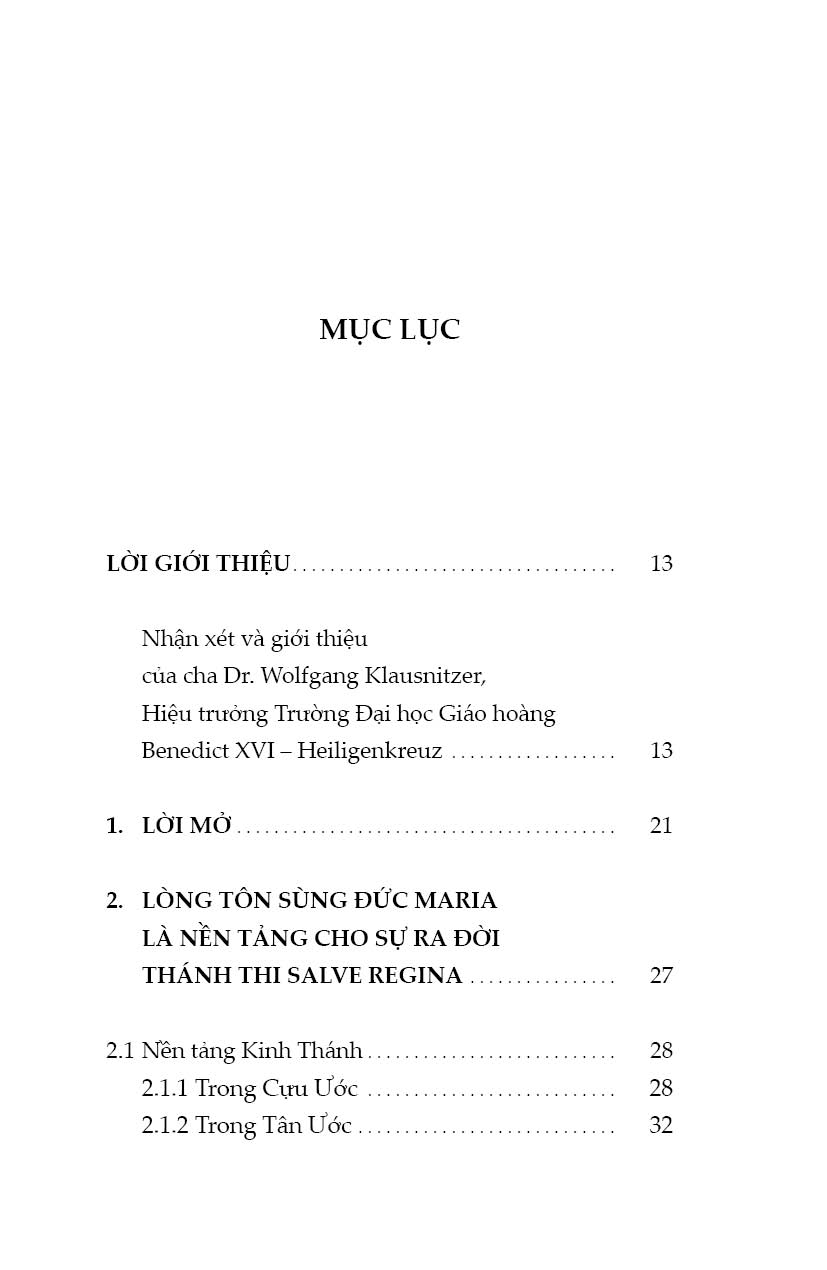 ĐỨC MARIA VÀ NIỀM HY VỌNG - Chú Giải Thánh Thi Salve Regina
