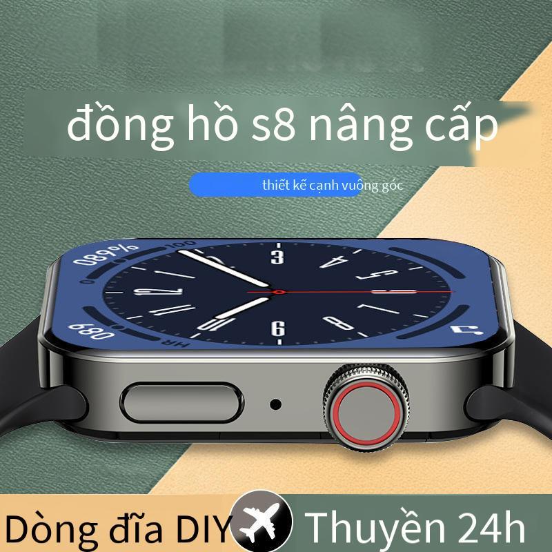 Phong cách mới nhất Vòng đeo tay thông minh HW8max mở khóa cuộc gọi bluetooth hiển thị màn hình chia đôi đồng hồ thể thao nam và nữ