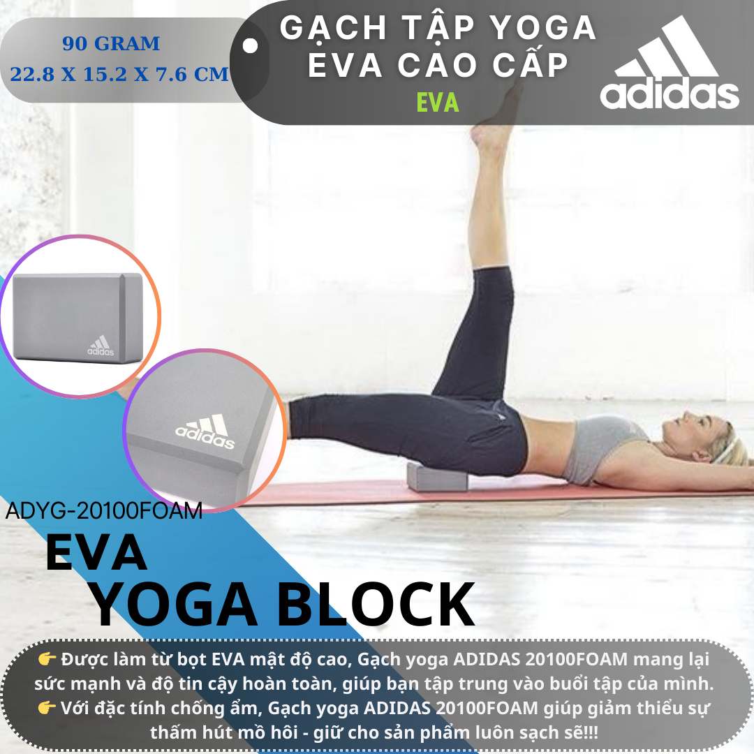 Gạch Tập Yoga Chính Hãng ADIDAS ADYG-20100FOAM EVA Yoga Block (1 Viên)