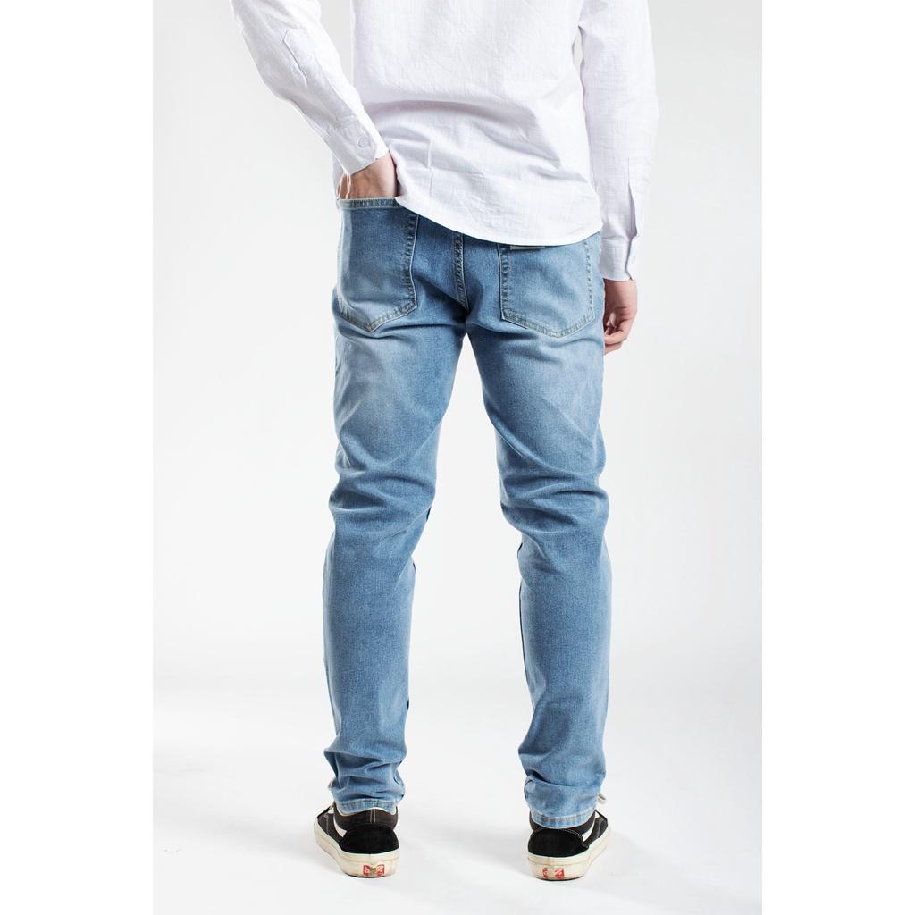 Quần Jean dài màu xanh nam cao cấp Lados - 4063, Form slimfit, chất jean co giãn thoải mái