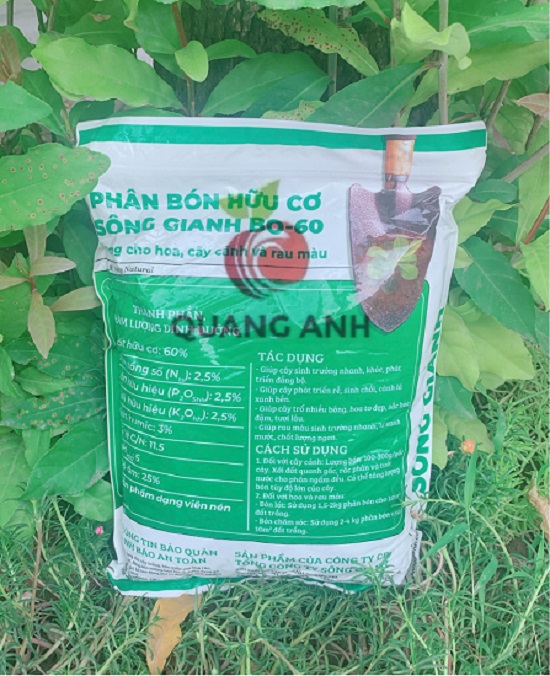 2Kg Phân Bón Viên Hữu Cơ Sông Giang BO-60 - Chuyên Hoa Cây Cảnh - Rau Màu và Các Loại Cây Ăn Trái