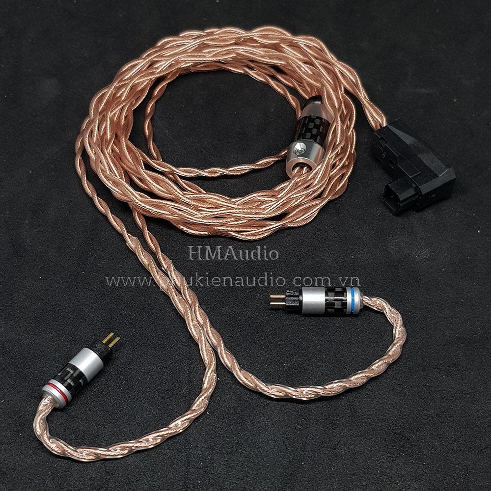 Dây tai nghe đồng 7N OCC Litz 24AWG đường kính dây đơn 1.2mm tết 4 sợi - Connetor IM01/02/03 IM50/70 A2DC IE80/80s IE40Pro IE100/400/500 IE300/900 2Pin MMCX
