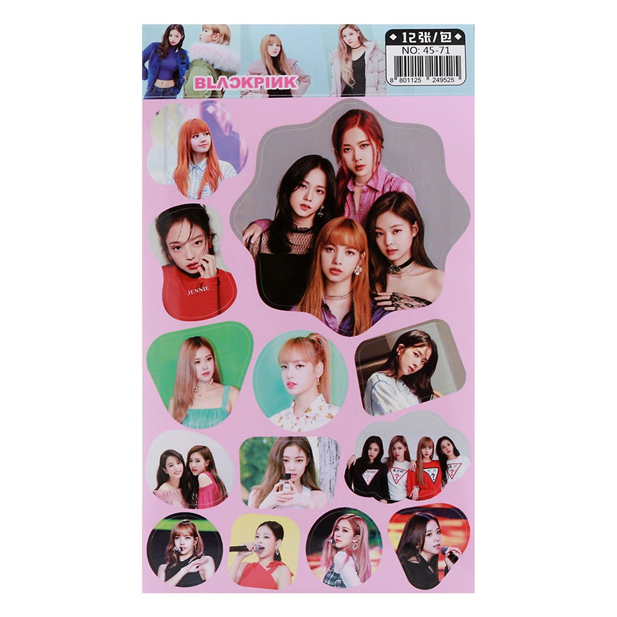 Set 12 tấm hình dán BlackPink dễ thương