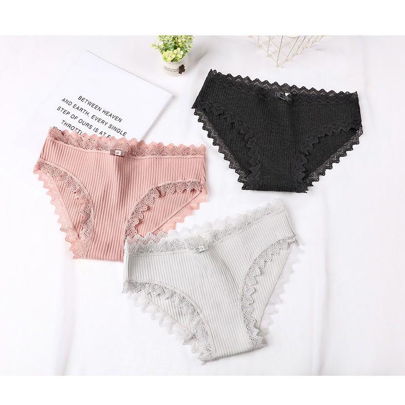 Quần lót nữ sợi bông viền ren