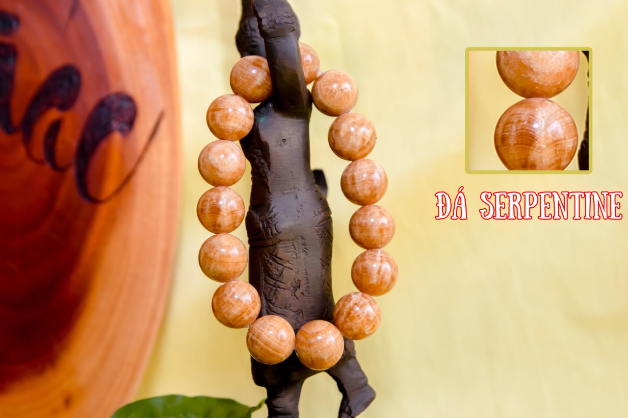 Vòng Tay Phong Thủy - Vòng Tay Chuỗi Serpentine Nam 100% Tự Nhiên Được Chế Tác Thủ Công Từ Việt Nam - Bền Đẹp, Giá Tốt - Có Giấy Kiểm Định - Có Tem Niêm Phong