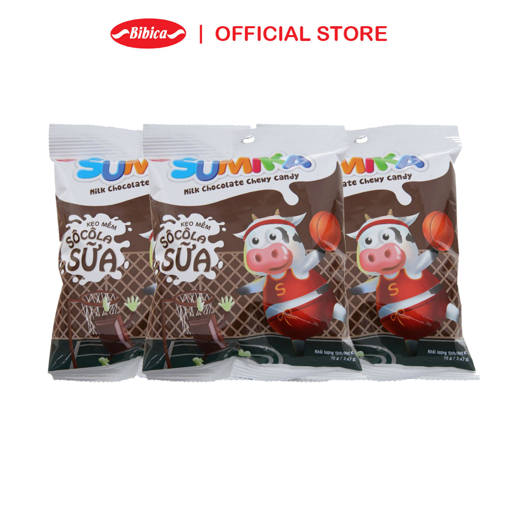 Combo 3 Kẹo Mềm Sumika Sữa Bibica 70g