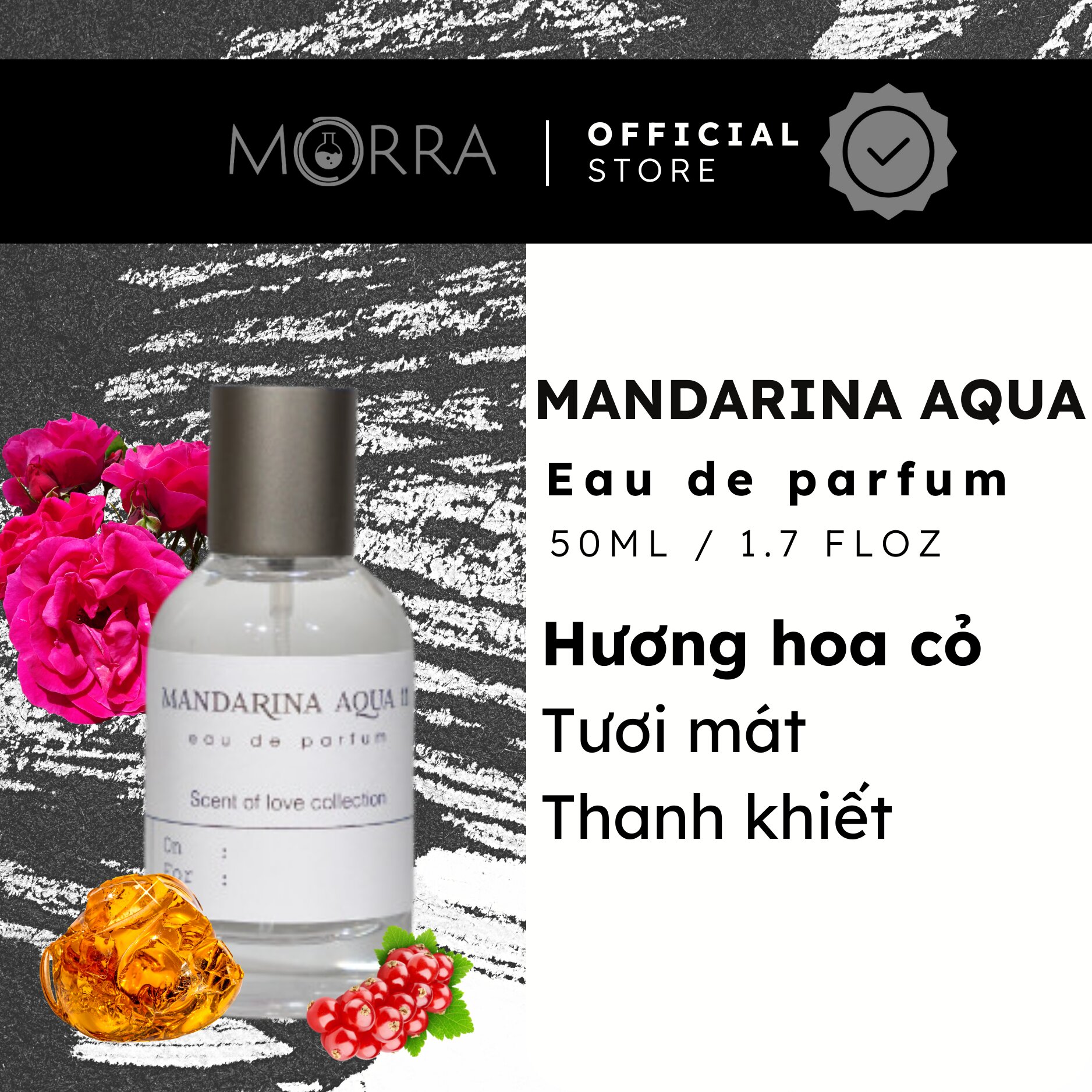 Nước Hoa Unisex Morra Mandarina Aqua 11  Chai 50ml Nguyên Liệu Nhập Pháp Hương Tươi Mát