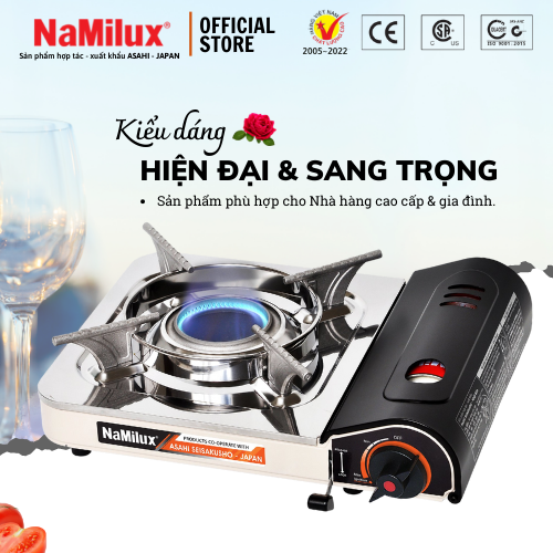 Bếp Gas Mini NaMilux NH-032PS│Đầu Đốt Cyclone│Tiết Kiệm Gas│Van Ngắt Gas An Toàn│Công Suất 2.4Kw │Hàng Chính Hãng