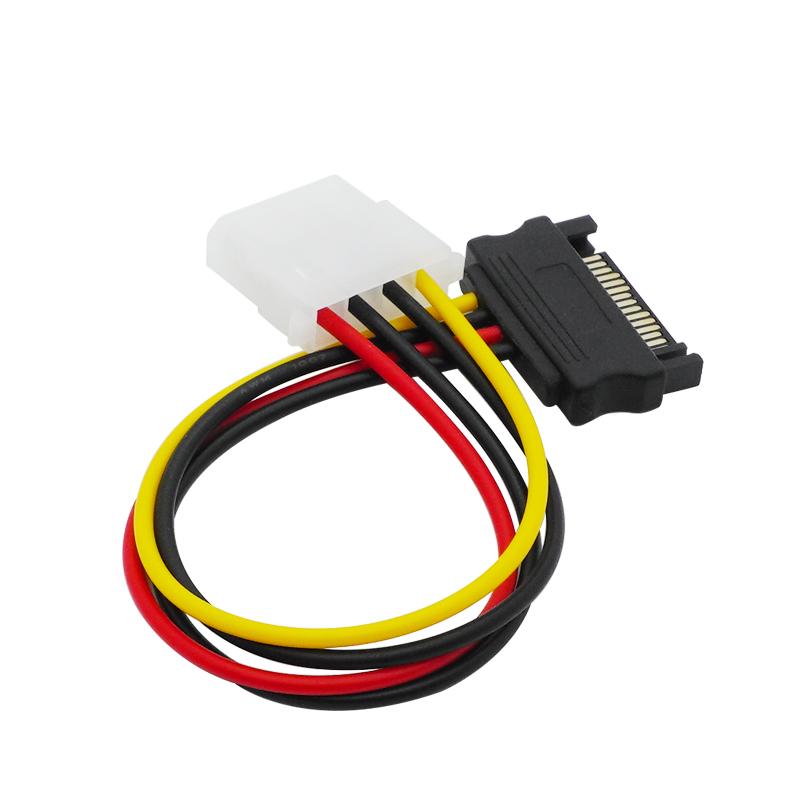 PC Computer 4Pin IDE Molex Female to 15Pin SATA Male F/M Adapter Power Cable Cord 20cm 18AWG