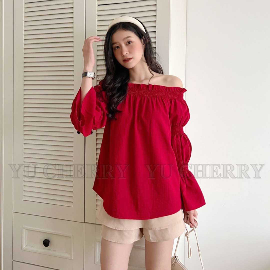 YU CHERRY | Áo Shirred sleeve top YA409