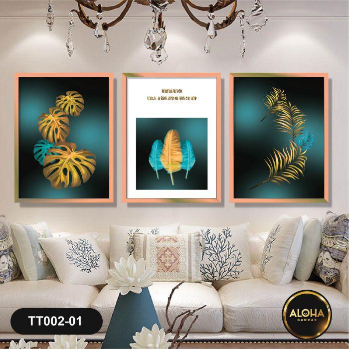MUA 1 TẶNG 1 3 Tranh Canvas Treo Tường Tứ Quý Treo Phòng Khách Hút Tài Hút Lộc Tặng Đinh Treo