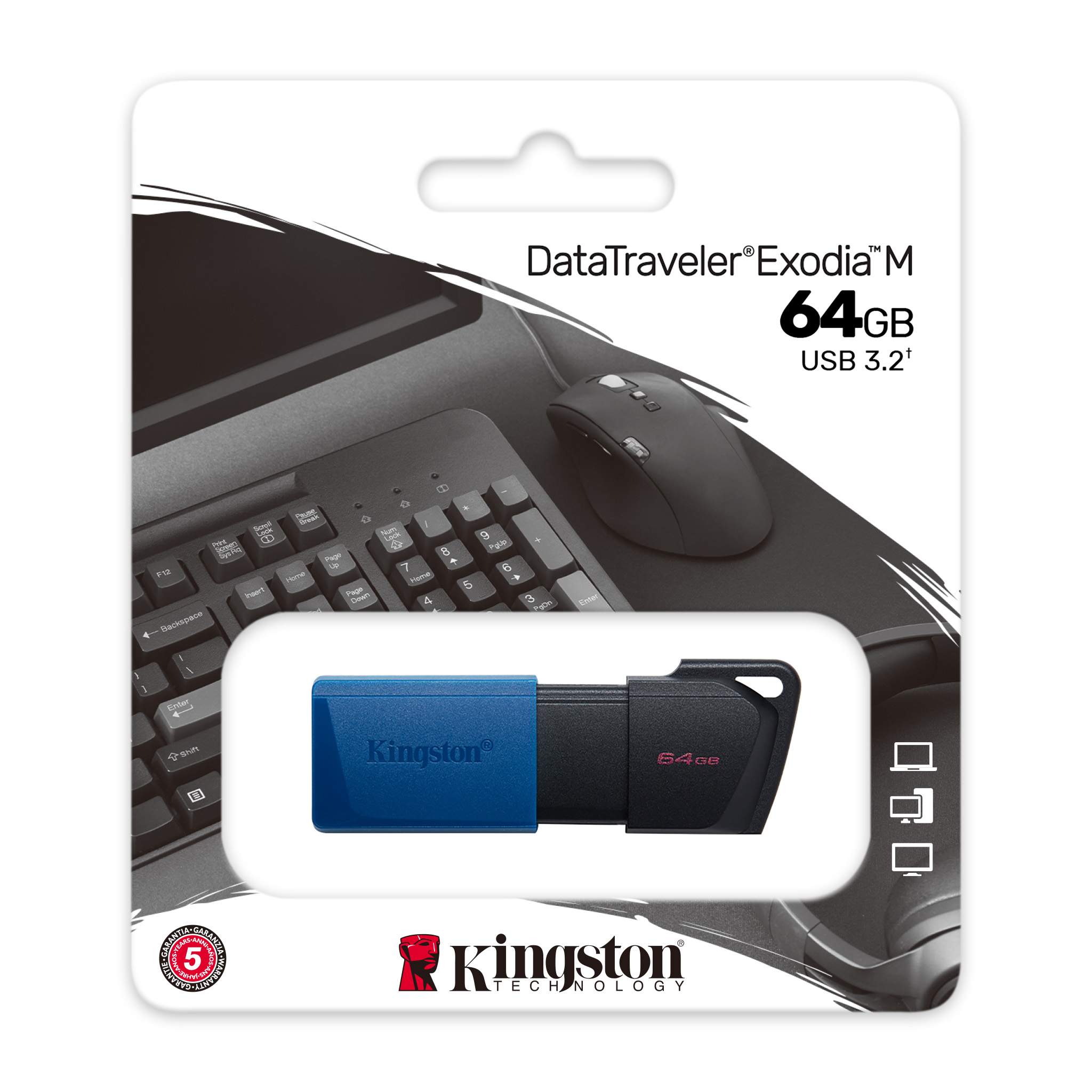 USB Kingston 64GB DataTraveler Exodia M - Hàng chính hãng