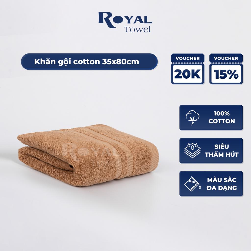 Khăn lau đầu khăn gội Royal 35x80cm với sợi bông cotton dày thấm hút tốt