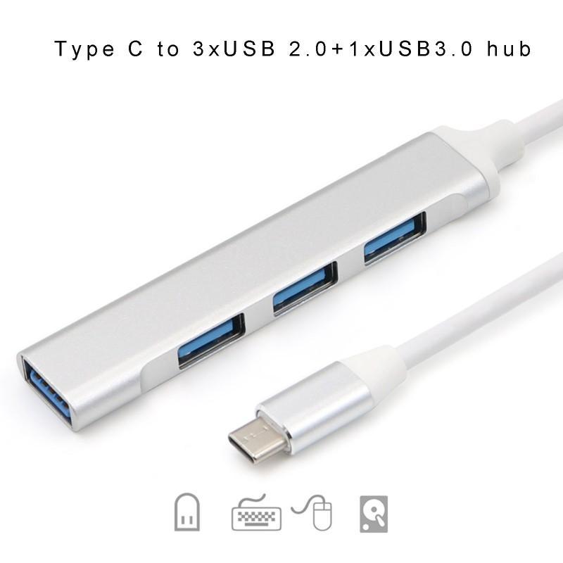 Bộ chia 4 cổng USB type C sang 3 cổng USB 2.0 và 1 cổng USB 3.0