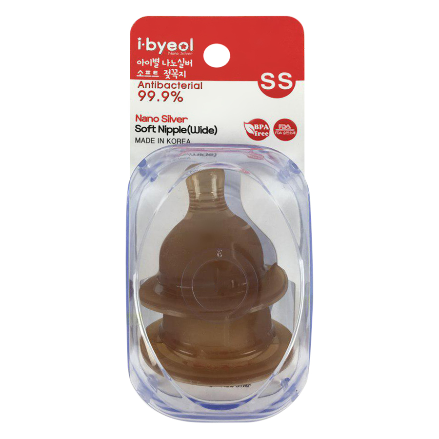 Núm ty I-Byeol Nano Silver cổ rộng size L (6 - 12 tháng)