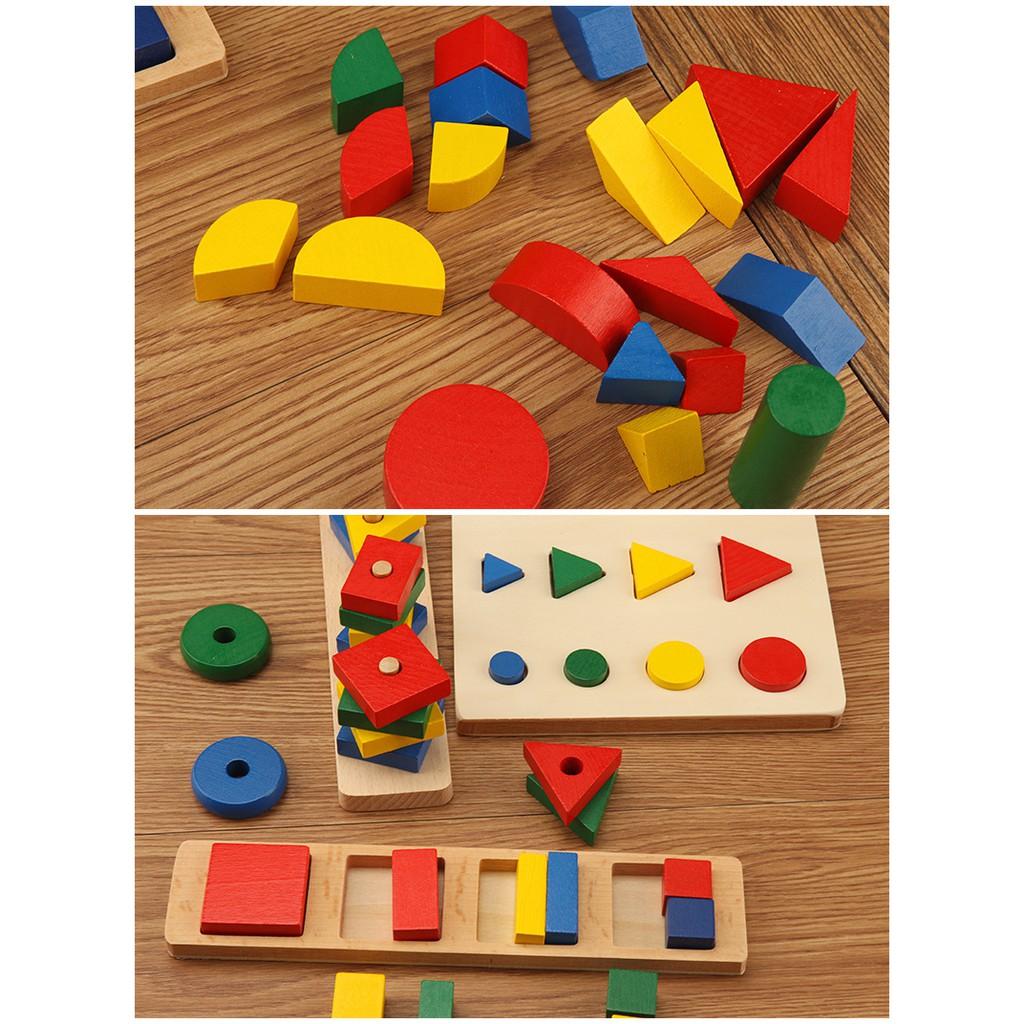 Đồ Chơi Gỗ,Bộ Giáo Cụ Montessori 8 Bài Tập Kỹ Năng Cho Bé