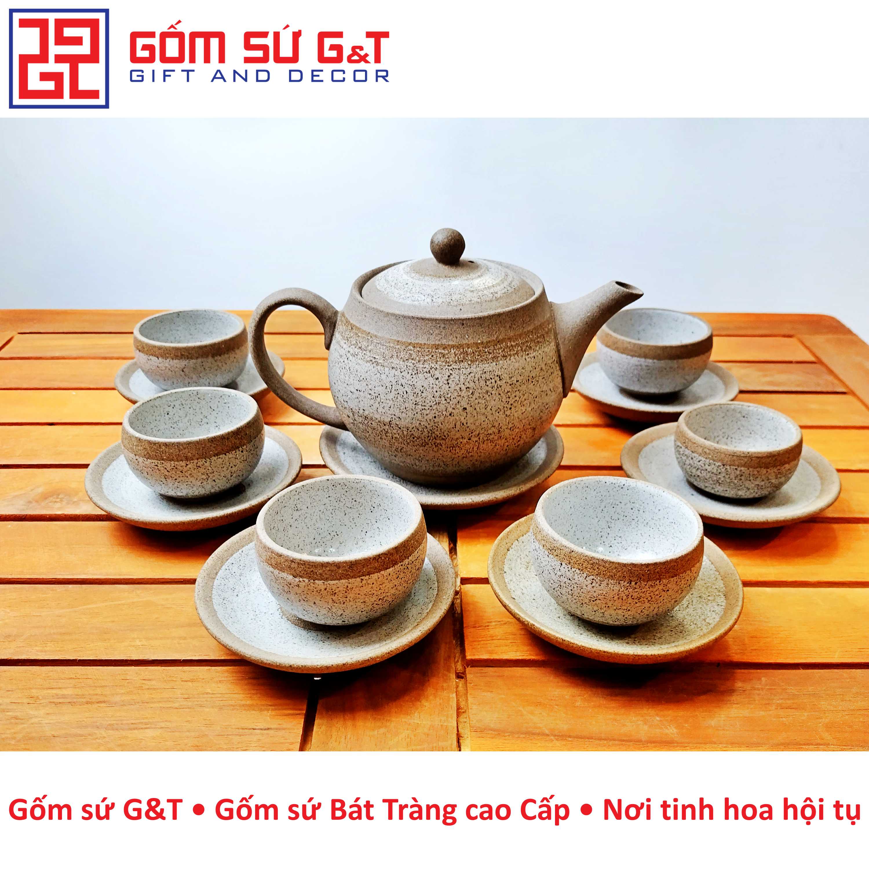 Bộ trà hồng sa dáng bưởi Gốm Sứ G&amp;T