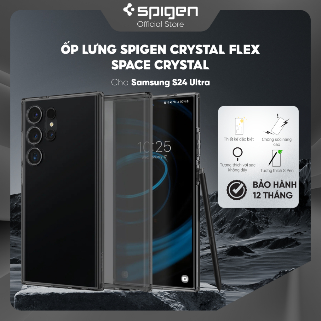Ốp lưng Spigen Crystal Flex cho Samsung Galaxy S24 Ultra/ S24 Plus/ S24 - Tinh Tế và Bền Bỉ, Bảo Vệ, Hàng Chính Hãng