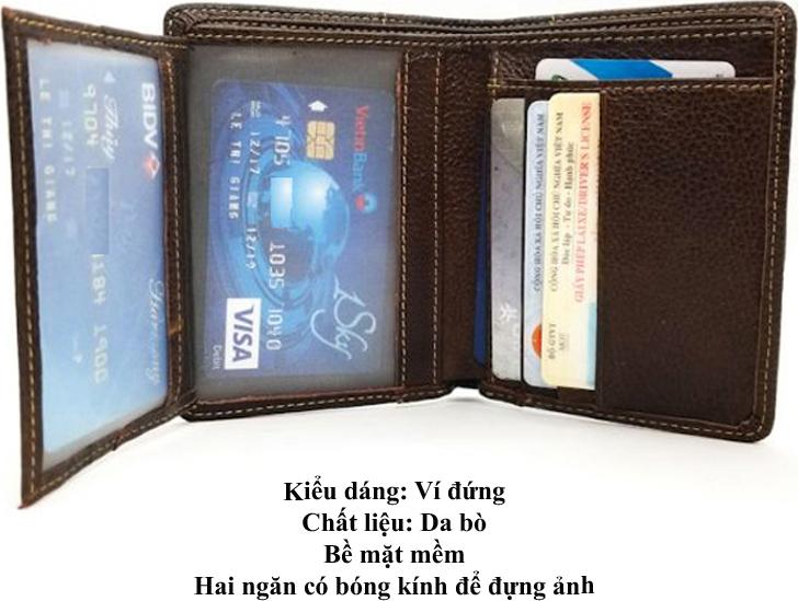 Ví nam da bò Chakovet CK.VD858, Kiểu dáng ví đứng nhiều ngăn