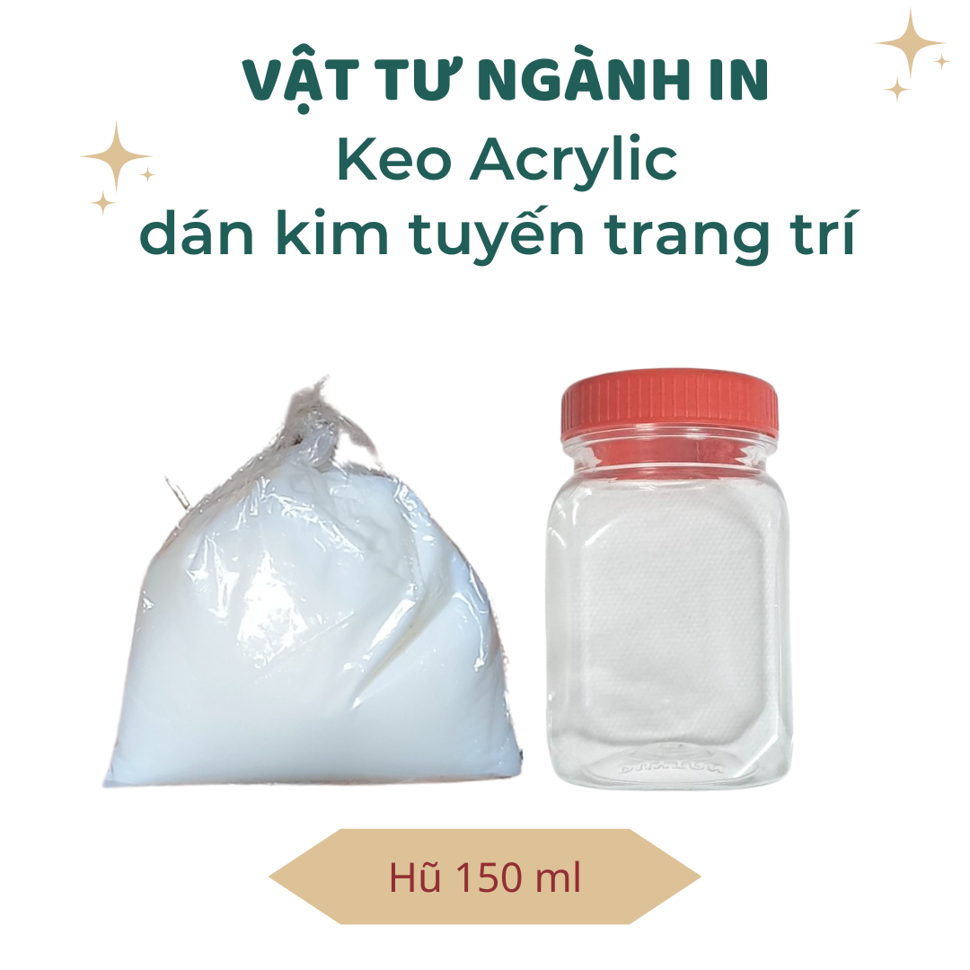 Keo Acrylic dán kim tuyến trang trí lên vải, trái dừa, dưa hấu, trang trí tết, dán trên túi xách, giấy, xốp