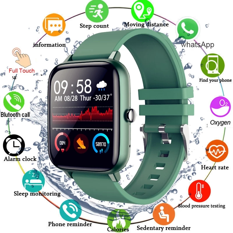 Đồng Hồ Thông Minh Đa Năng P6 Màn Hình Cảm Ứng 1.54 Inch Đo Nhịp Tim Cho Android Ios