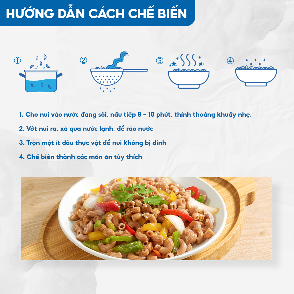 Nui gạo lứt ống ngắn VIJOY Thuần nhiên Eat Clean Siêu Ngon Túi 227g