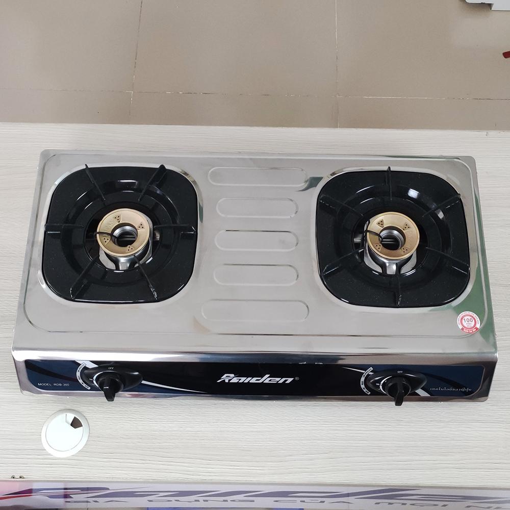 Bếp ga đôi mặt inox Raiden RDB-360A đầu đốt đồng nguyên chất cực bền