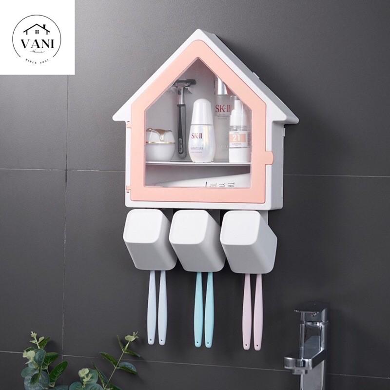 Tủ đựng đồ nhà tắm, kệ bàn chải đánh răng - Kệ đựng mỹ phẩm nhà tắm hình mái nhà