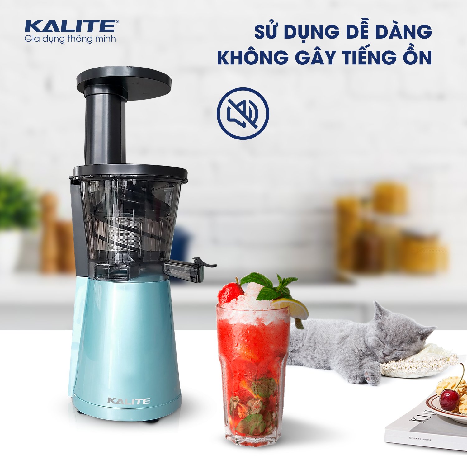 Máy Ép Chậm Kalite KL-530 Tiêu Chuẩn Châu Âu Dung Tích 400 ML Công Suất 200 W - Hàng Chính Hãng