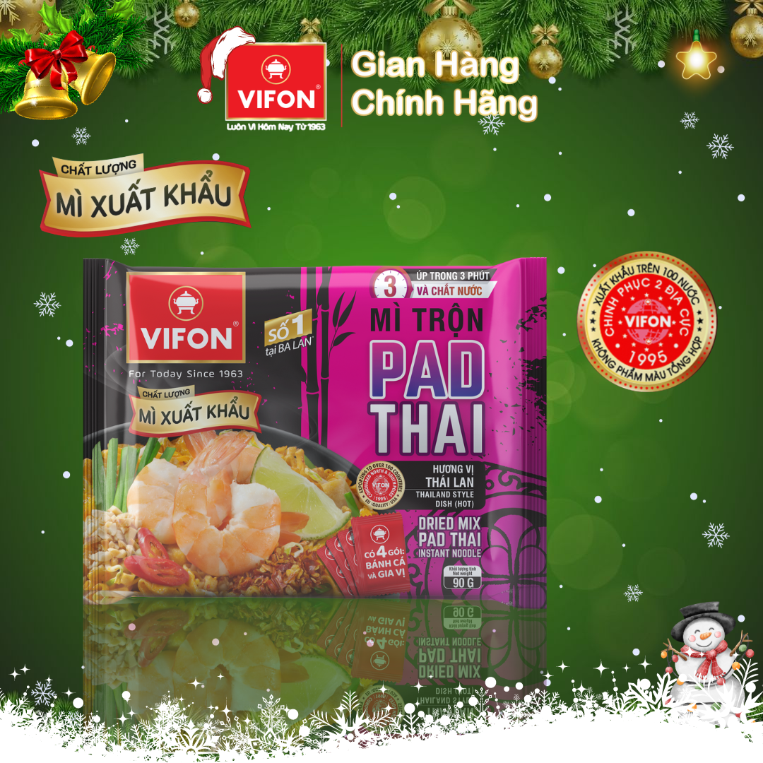 Thùng 18 gói mì trộn Xuất khẩu Pad Thai VIFON 90gr/gói