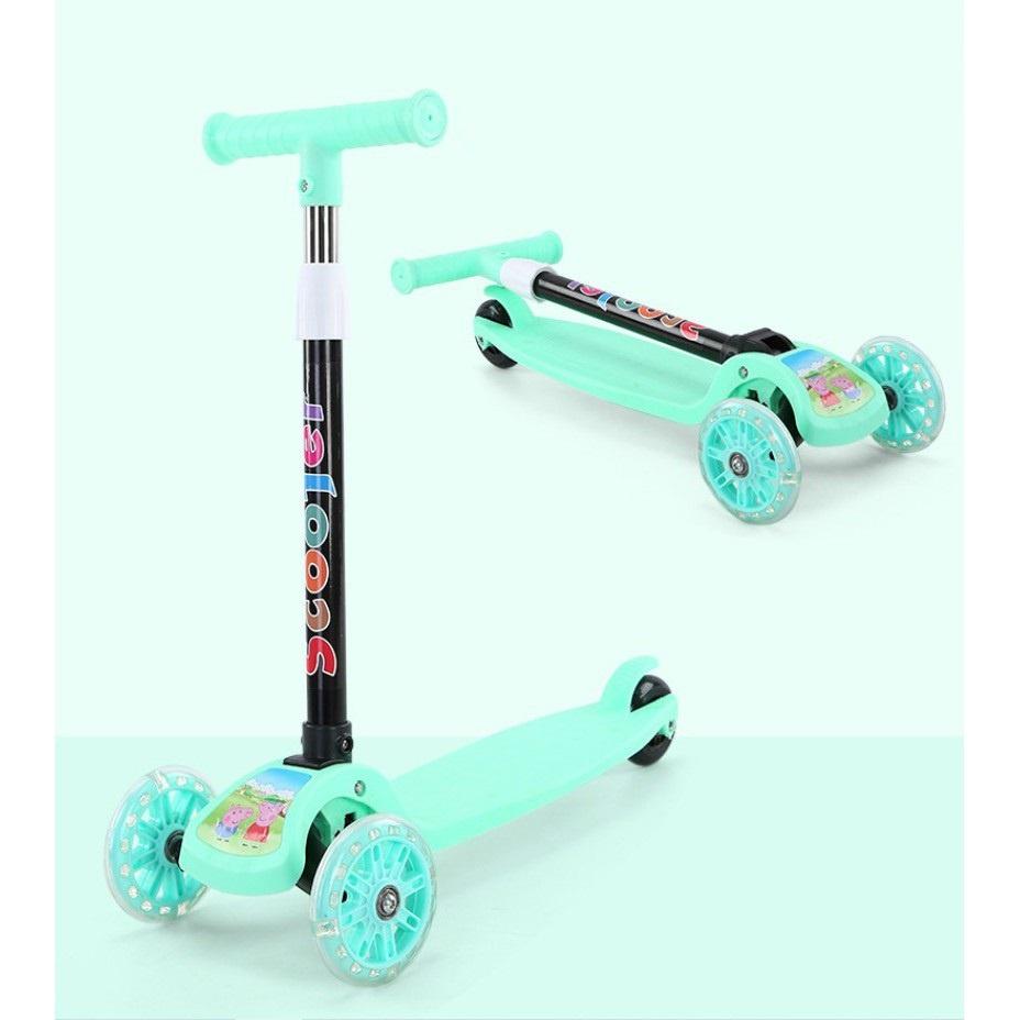 Xe scooter cho bé HCM Xe trượt trẻ em 3 bánh gấp gọn có đèn phát sáng,mẫu nhỏ nhất cho bé mới làm quen