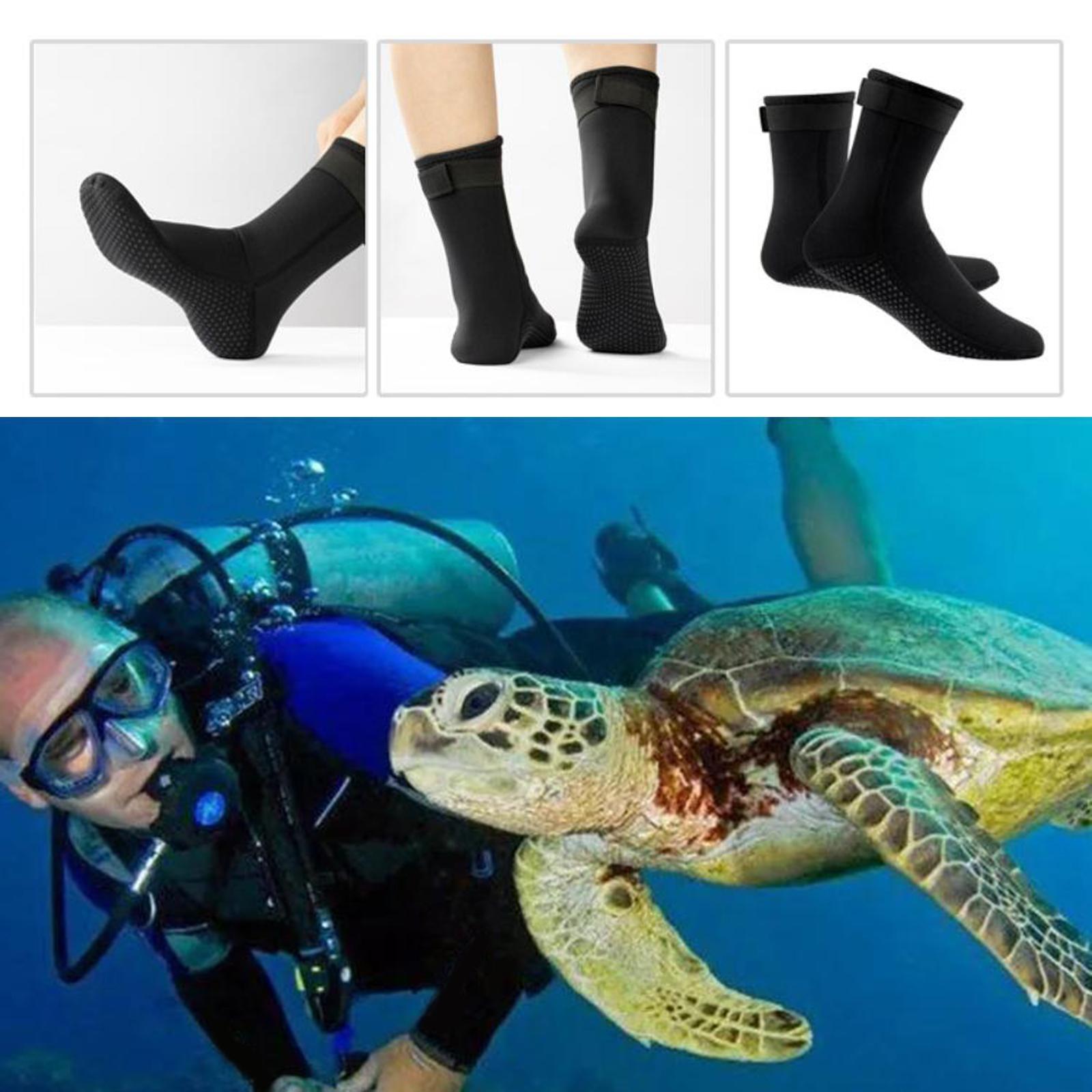 2 Pairs Neoprene Diving Scuba Boots 3mm Surfing Snorkeling Socks Black M