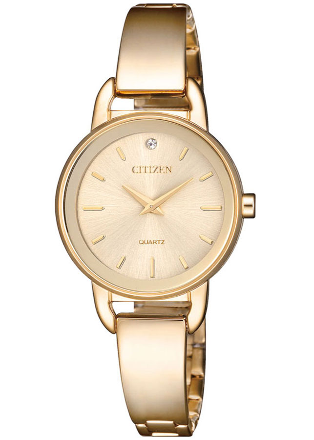 Đồng Hồ Nữ Citizen Đính Đá Swarovski Dây Thép Không Gỉ EZ6373-58X - Mặt Vàng