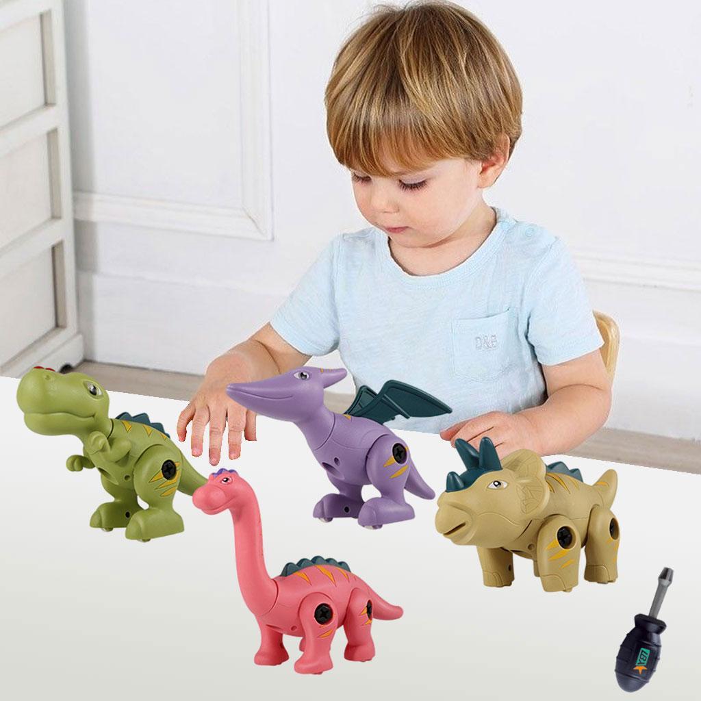 Detachable  Dinosaur Toys with Screwdriver for Girls 5 PCS