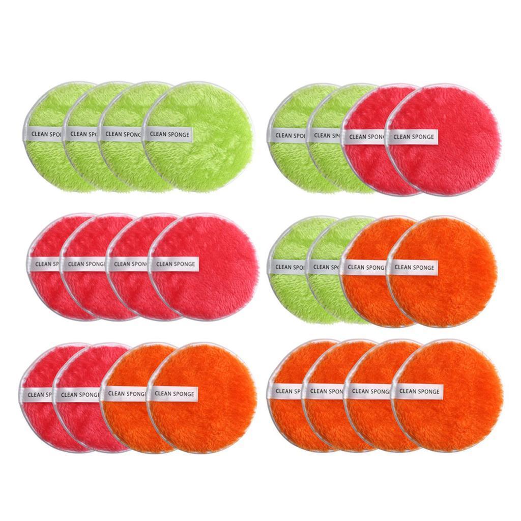 4 Pcs Soft Gentle Make-Up Remover Puff Facial Cleansing Cloth Red
