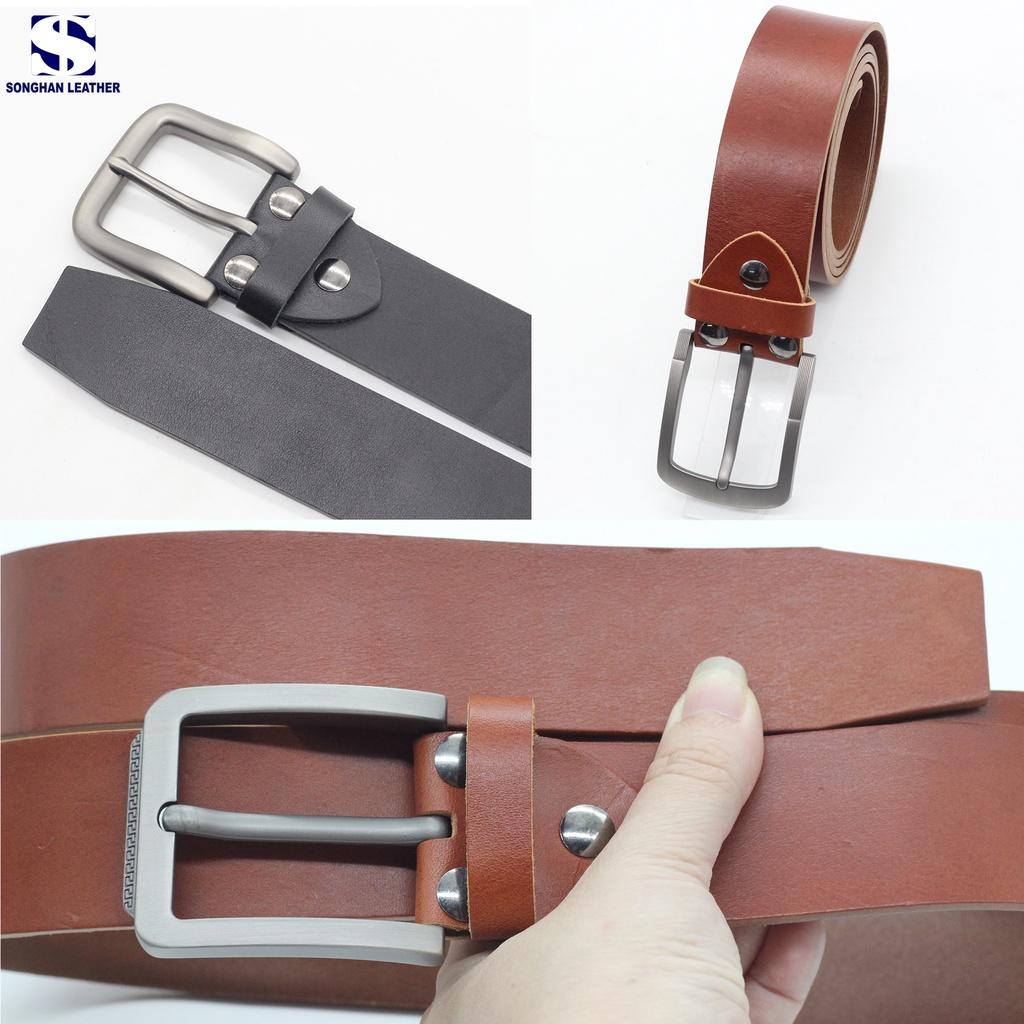 Thắt Lưng Nam Da Bò Nguyên Tấm Cao Cấp Mặt Khóa Đúc Đồng Songhan Leather MB098..Bảo Hành 12 Tháng